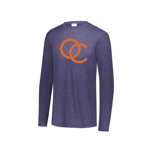[FTLCUBNV-YS-LOGO3] Decker Youth Tri-Blend T-Shirt - Long Sleeve (Youth S, Navy, Logo 3)