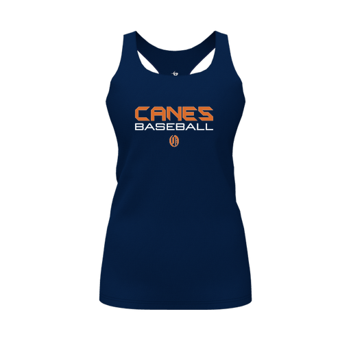 [CUS-DFW-RCBK-PER-NVY-FYS-LOGO1] Racerback Tank Top (Female Youth S, Navy, Logo 1)