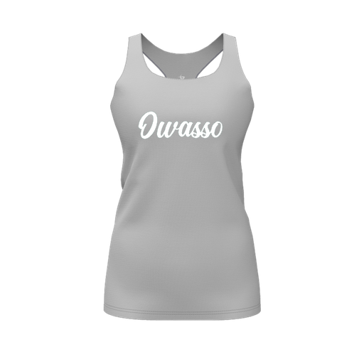 [CUS-DFW-RCBK-PER-GRY-FYS-LOGO2] Racerback Tank Top (Female Youth S, Gray, Logo 2)