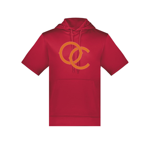 [6871.083.S-LOGO3] Men's Dri Fit Short Sleeve Hoodie (Adult S, Red, Logo 3)