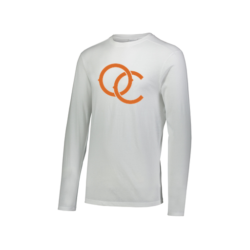 [FTLCUBWH-AXS-LOGO3] Decker Men's Tri-Blend T-Shirt - Long Sleeve (Adult XS, White, Logo 3)