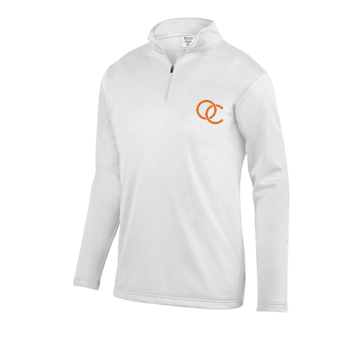 [FOLQFFWH-AS-LOGO3] Decker Men's FlexFleece 1/4 Zip (Adult S, White, Logo 3)