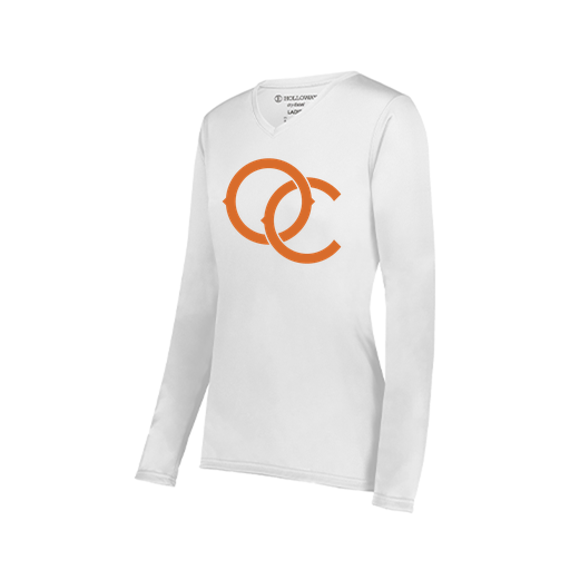 [222824.005.S-LOGO3] Ladies LS Smooth Sport Shirt (Female Adult S, White, Logo 3)