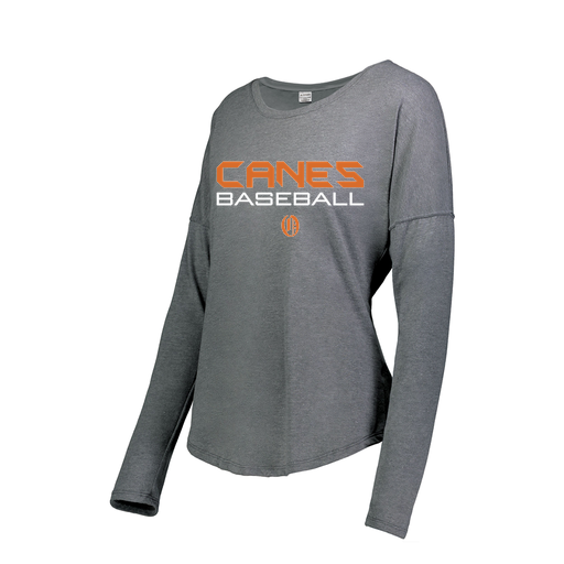 [3077.013.XS-LOGO1] Ladies LS Ultra-blend T-Shirt (Female Adult XS, Gray, Logo 1)